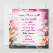 アニメをテーマにした誕生日ガールパーソナライズされた 招待状 (裏面)