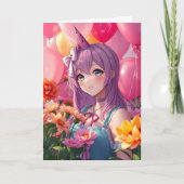 アニメをテーマにした誕生日 カード (正面)