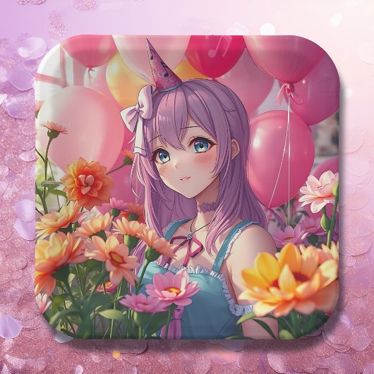 アニメをテーマにした誕生日 ペーパープレート