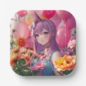 アニメをテーマにした誕生日 ペーパープレート (正面)