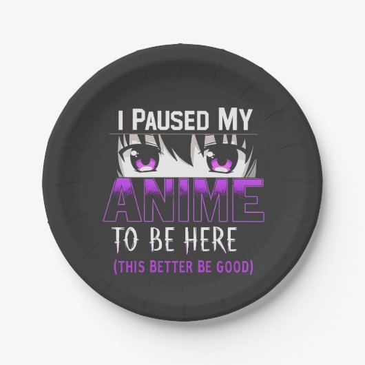 アニメを中断して良い場所に来た ペーパープレート (正面)