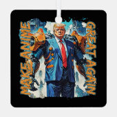 アニメを再素晴らし生する – Mecha Trump メタルオーナメント (裏面)