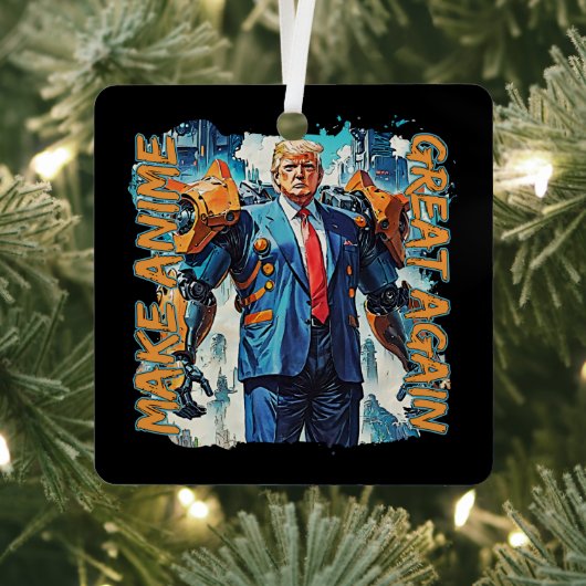 アニメを再素晴らし生する – Mecha Trump メタルオーナメント (インサイチュ)