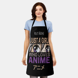 アニメを愛する女の子だけのヴィンテージマンガかわいい エプロン