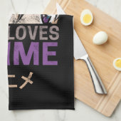 アニメを愛する女の子だけのヴィンテージマンガかわいい キッチンタオル (四つ折り)