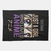 アニメを愛する女の子だけのヴィンテージマンガかわいい キッチンタオル (横)