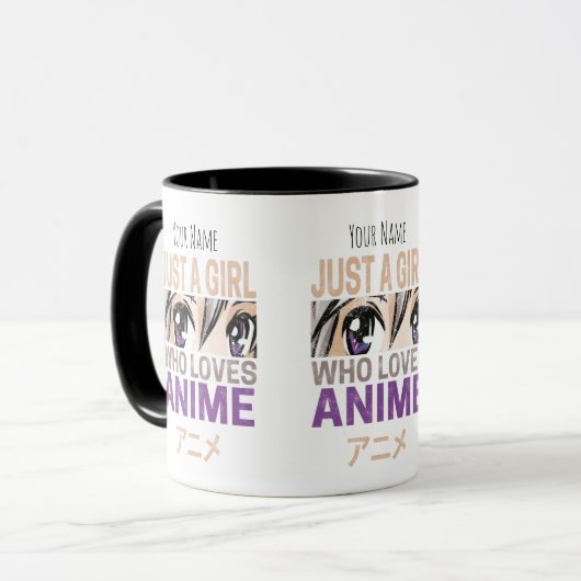 アニメを愛する女の子だけのヴィンテージマンガかわいい マグカップ (正面左)
