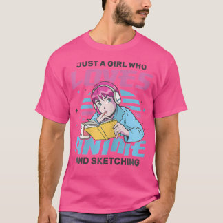 アニメを愛する女の子だけの漫画図 Tシャツ