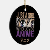 アニメを愛する女の子ヴィンテージマンガ セラミックオーナメント (右)