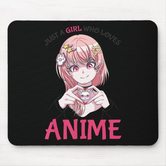 アニメを愛する女の子物十代ギ マウスパッド (正面)