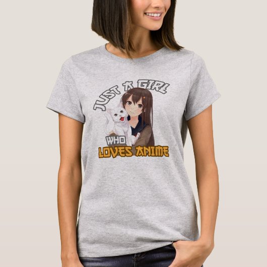 アニメを愛する女の子 Tシャツ (正面)