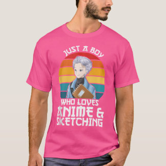 アニメを描くのが大好きな男の子だけ Tシャツ