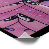 アニメアイズパステルかわいいガールエステ日本のティック ポスター (角)