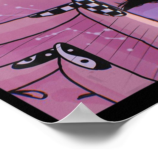 アニメアイズパステルかわいいガールエステ日本のティック ポスター (角)