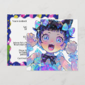 アニメアイドルパーティーお祝い 招待状 (正面/裏面)