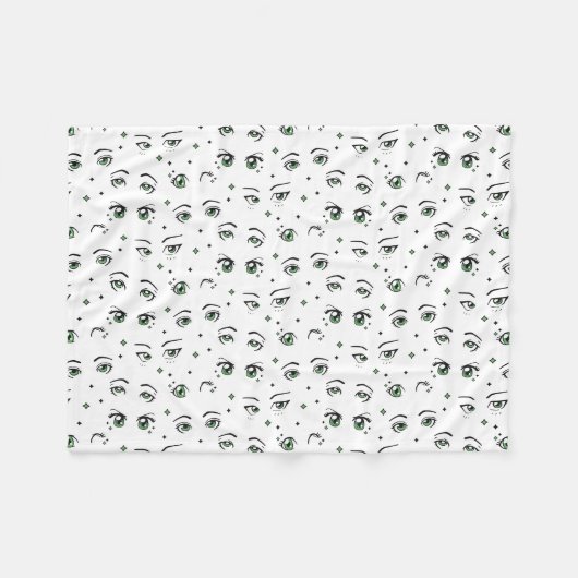 アニメアイパターンデザイン フリースブランケット (正面(横))