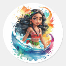 アニメアートステッカー - 鮮やかな円形デザイン