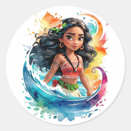 アニメアートステッカー - 鮮やかな円形デザイン ラウンドシール