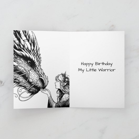 アニメウォリアー&ドラゴンガール誕生日 カード (内部)