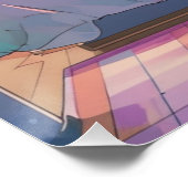 アニメエステティックベッドルームランドスケープアートプリント ポスター (コーナー)