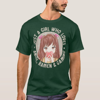 アニメカッコいいTeeアニメラーメンとゲーム愛好家 Tシャツ