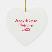 アニメカップルのロマンチックなパーソナライズされたクリスマス セラミックオーナメント (裏面)