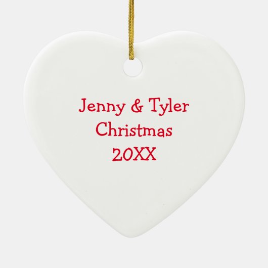 アニメカップルのロマンチックなパーソナライズされたクリスマス セラミックオーナメント (裏面)