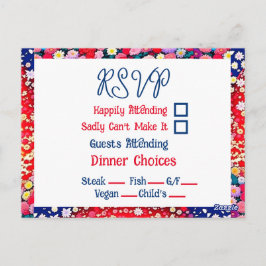 アニメカップルユニークウェディングRSVP ポストカード