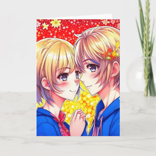 アニメカップル LGBT バレンタインデー カード