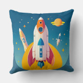 アニメカラフルのロケット鮮やか打ち上げ クッション (裏面)