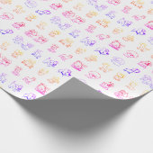 アニメカラフルの動物のパターン ラッピングペーパー (角)