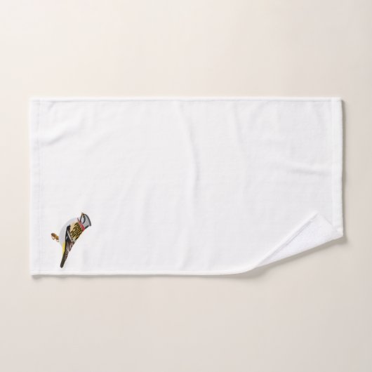 アニメカラフルの黄色と茶色のスズメ バスタオルセット (ハンドタオル)