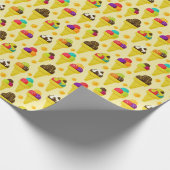 アニメカラフルアイスクリームコーン ラッピングペーパー (角)