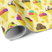 アニメカラフルアイスクリームコーン ラッピングペーパー (ロールコーナー)