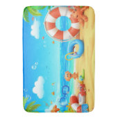 アニメカラフルトロピカルビーチシーン バスマット (正面縦)