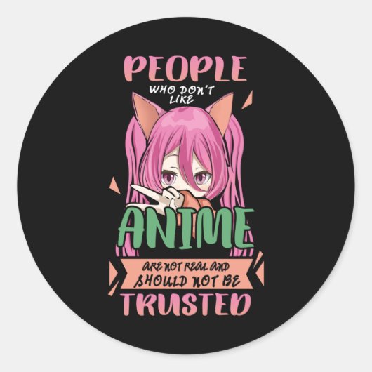 アニメガールおもしろいことわざオタクマンガ ラウンドシール (正面)