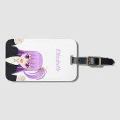 アニメガールかわいいかわいいピンクの名前 ラゲッジタグ (正面横)