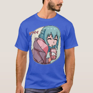 アニメガールかわいいストロベリーミルク日本のマンガO Tシャツ