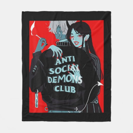 アニメガールかわいいワイフガールエステ日本のティック フリースブランケット (正面)