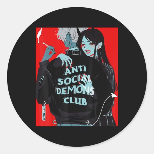 アニメガールかわいいワイフガールエステ日本のティック ラウンドシール (正面)