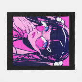 アニメガールかわいいワイフピンク日本のエステ フリースブランケット (正面(横))