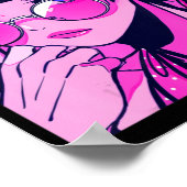 アニメガールかわいいワイフピンク日本のエステ ポスター (角)