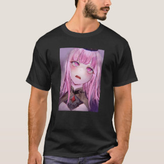 アニメガールかわいいワイフピンク日本のエステ Tシャツ