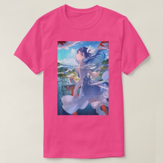 アニメガールかわいい和風美学日本のオタク1 Tシャツ (デザイン正面)
