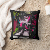 アニメガールかわいい和風美学日本のオタク クッション (ブランケット)