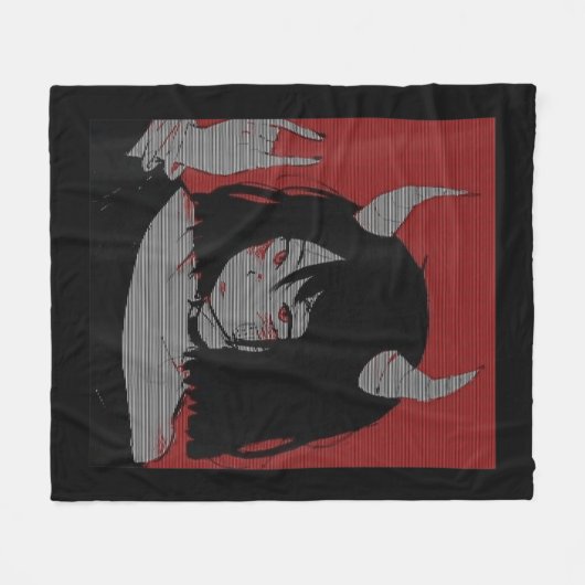 アニメガールかわいい和風美学日本のオタク フリースブランケット (正面(横))