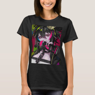 アニメガールかわいい和風美学日本のオタク Tシャツ