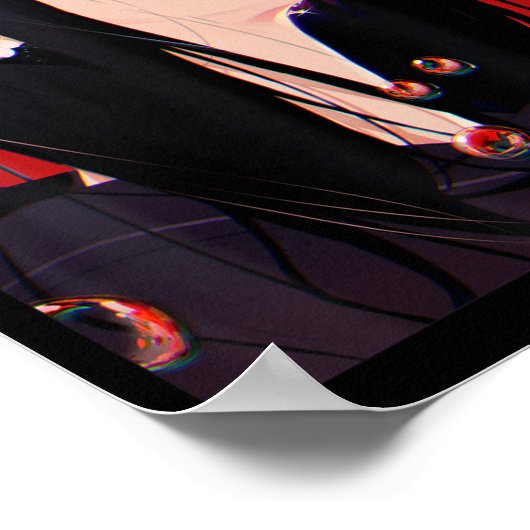 アニメガールかわいい和風美学日本のマンガO ポスター (角)