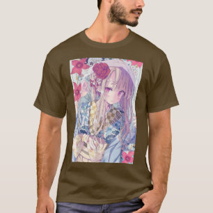 アニメガールかわいい和風美学日本のマンガO Tシャツ