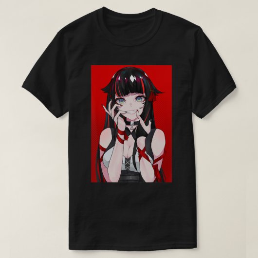 アニメガールかわいい和風美学日本のマンガO Tシャツ (デザイン正面)